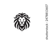 Lion head art silhouette vector illustrations .eps