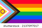 lgbtq pride flag vector.... | Shutterstock .eps vector #2137097017