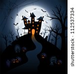 halloween night background with ... | Shutterstock .eps vector #112537334