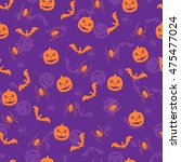seamless violet halloween... | Shutterstock .eps vector #475477024