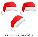 set of santa hats on white... | Shutterstock . vector #67506112