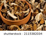 mix dried mushrooms in clay... | Shutterstock . vector #2115382034