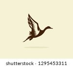 flying duck vector illustration ... | Shutterstock .eps vector #1295453311
