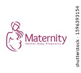maternity logo design template  ... | Shutterstock .eps vector #1596393154