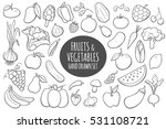 fruits and vegetables doodle... | Shutterstock .eps vector #531108721