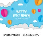happy birthday with sky  cloud... | Shutterstock .eps vector #1168327297