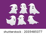 halloween ghosts set. spooky... | Shutterstock .eps vector #2035485377