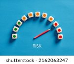 Small photo of Risk level meter indicating high level of risk.