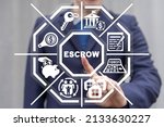 Small photo of Concept of In Escrow Agreement. Escrow Account Business Deal.