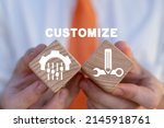 Small photo of Concept of customize business product. Customization. Customized solutions service.