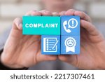 Small photo of Complaints business concept. Customer complaint, dissatisfaction from product or service problem, angry feedback from client. Complain on everything.