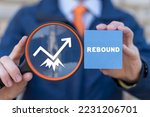 Small photo of Concept of business rebound. Stock market rebound, overcoming business decline and profit growth or leadership and achievement.