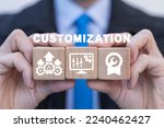 Small photo of Customization business product concept. User customize settings. Customized solutions and service.
