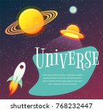 space banner with planets ... | Shutterstock .eps vector #768232447