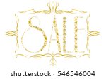 sale. logo. gold stars pattern. | Shutterstock .eps vector #546546004