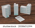 buildings and calculators ... | Shutterstock . vector #2038651394