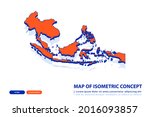 orange map of southeast asia on ... | Shutterstock .eps vector #2016093857