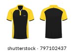 T Shirt Polo Yellow And Black...
