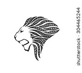 lion head silhouette. company... | Shutterstock .eps vector #304465244