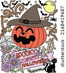 spooky halloween font with jack ... | Shutterstock .eps vector #2168419687