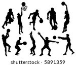 basketball   vector silhouette | Shutterstock .eps vector #5891359