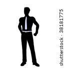 male business silhouette... | Shutterstock . vector #38181775