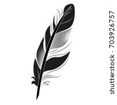 black feather on white... | Shutterstock .eps vector #703926757