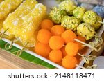 Small photo of Set Thai sweetmeat dessert made from egg and sugar ,Thai Desserts