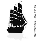 Silhouette Of A Tall Ship