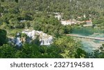 Krka National Park is one of the Croatian national parks, named after the river Krka that it encloses. It is located along the middle-lower course of the Krka River in central Dalmatia, in Šibenik-Kni