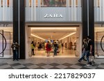 Small photo of OXFORD, UK - JUNE, 2022: Zara store inside Westgate shopping mall. Zara is a Spanish clothing retailer based in Arteixo, Galicia, and founded in 1975 by Amancio Ortega and Rosalia Mera.