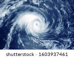 Hurricane from space. The atmospheric cyclone. Elements of this image furnished by NASA