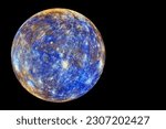 Planet Mercury, on a dark background. Elements of this image furnishing NASA. High quality photo