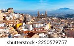 Aerial view of Jaen Cathedral and city landscape,  Andalusia in Spain
