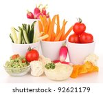 Isolated Vegetables And Dips