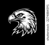 Black and White Eagle Head for Logo Design