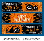 set of happy halloween party ... | Shutterstock .eps vector #1501940924