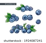 Sketch Blue Blueberries  Set Of ...