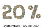 twenty percent with old coins | Shutterstock . vector #1296018064