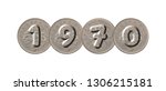 1970   five new pence coins on... | Shutterstock . vector #1306215181