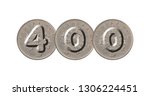 number 400 with five pence coins | Shutterstock . vector #1306224451