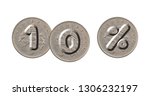 10 percent with old coins | Shutterstock . vector #1306232197