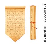egyptian papyrus. ancient egypt ... | Shutterstock .eps vector #1990009571