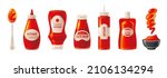 Ketchup Sauce Bottle. Vector...