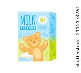 baby cereal food box vector... | Shutterstock .eps vector #2115173261