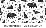 forest animal pattern. seamless ... | Shutterstock .eps vector #2156510407