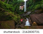 Small photo of Tad Pho waterfall, Beautiful waterfall in Phu Langka national Park, Nakhon Phanom province, ThaiLand.