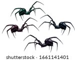 black spider hand drawing. line ... | Shutterstock . vector #1661141401