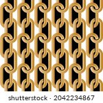 seamless 3d gold chains pattern ... | Shutterstock .eps vector #2042234867