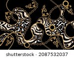 seamless golden chains with... | Shutterstock .eps vector #2087532037